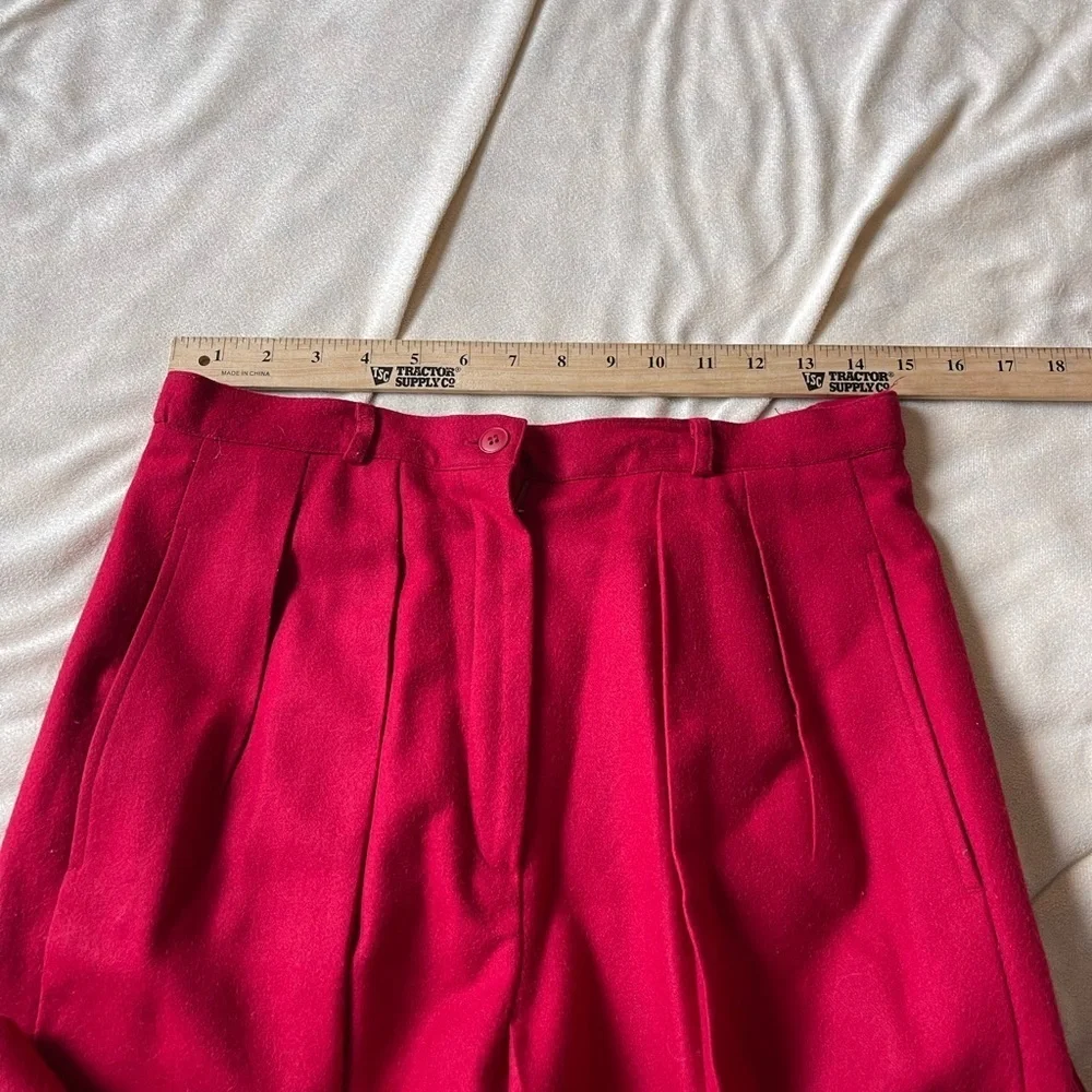 Vintage Anne Kein red wool cashmere blend pant suit - Picture 6 of 16